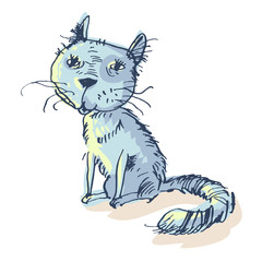 Naughty Cat. Vector illustration