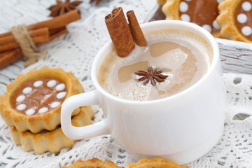 Cookies with caramel and coffee