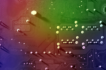 Electronic circuit board, close up.