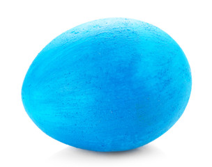 Blue Easter egg isolated on white background