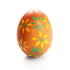 Painted Easter egg isolated on white
