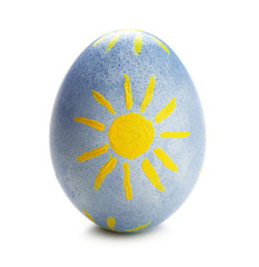 Painted Easter egg isolated on white
