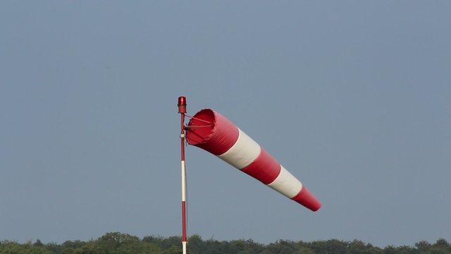 Airport windsock on the runway