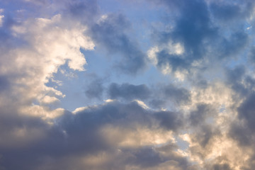 background of the sky with clouds at sunset
