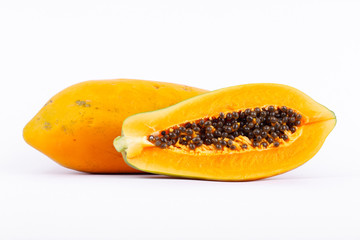 Ripe papaya is healthy fruit. It is rich in vitamins and helps in the excretion.