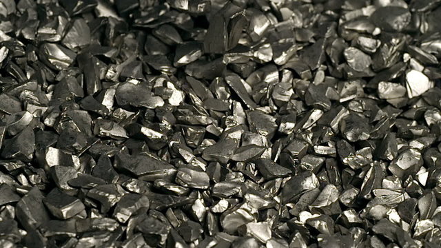 Iron Ore Mineral Rocks Falling In Super Slow Motion