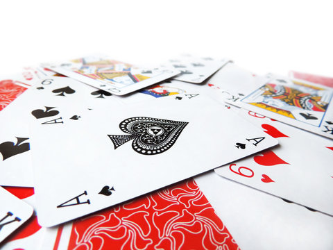 Playing cards, isolated on White