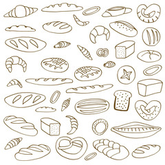 Set of doodles bread - 105750825