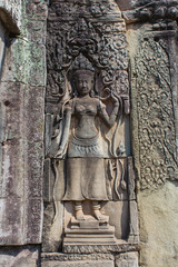 Apsara dancer stone carving at Angkor Wat temple