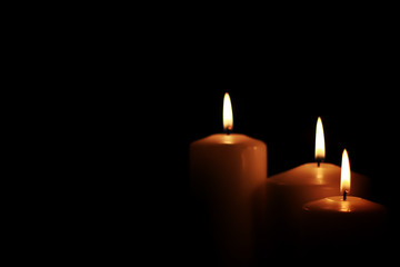 candle light isolated black