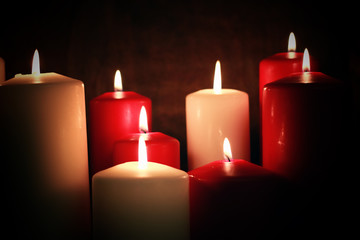 red white candle