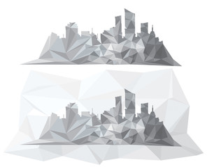 Vector abstract cityscape, triangles  shapes background.