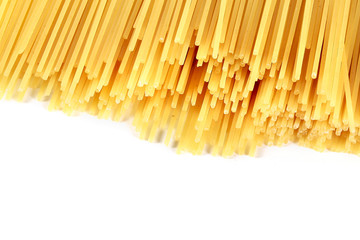 raw spaghetti isolated on white background