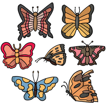 vector set of butterfly