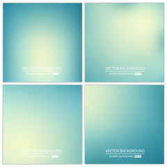 Abstract Creative concept vector multicolored blurred background set.