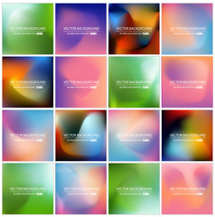 Abstract Creative concept vector multicolored blurred background set.