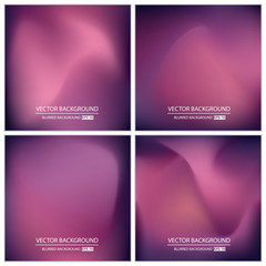 Abstract Creative concept vector multicolored blurred background set.