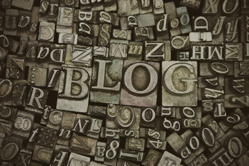 Close up of typeset letters with the word Blog