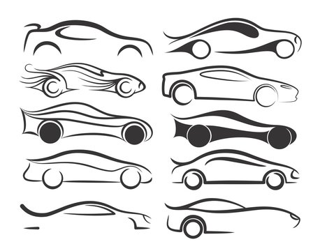 Fototapeta Logos of sports cars. 