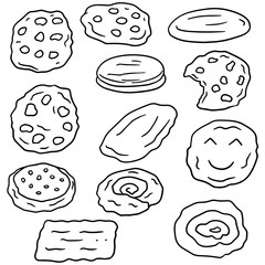 vector set of cookies