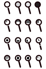 Magnifier Search icon set