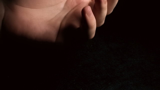 Hand Dropping On Floor Slow Motion