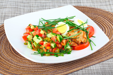 Salad with grilled chicken