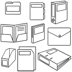 vector set of folder