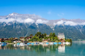 Foto op Canvas Scenery of fishing village on lake Brienz, Switzerland.  © borisbelenky
