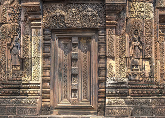 Fototapeta na wymiar Goddesses 10th Century Citadel of the Women, Cambodia