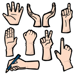 Obraz premium vector set of hand