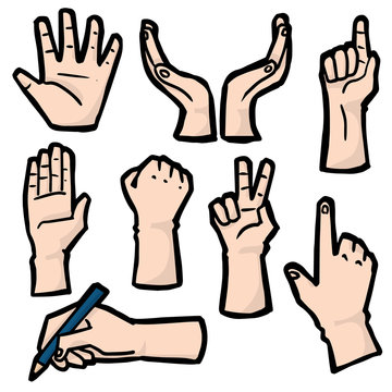 vector set of hand