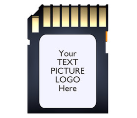 SD Karte, Banner, Logo, Vorlage, Hintergrund weiß, 3D rendering