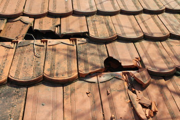 damaged the roof of the house
