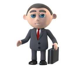3d Businessman with a briefcase