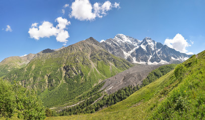 Picturesque panorama of the mountains of the North Caucasus