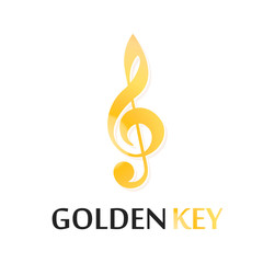 Obraz premium Golden Treble Clef