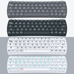Vector flat modern keyboard, alphabet buttons. Material design