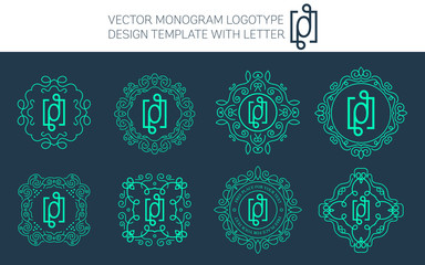 Vector monogram logo set