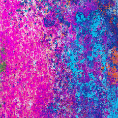 texture of abstract bright colorful background from old iron with peeling paint. square photo with copy space for text
