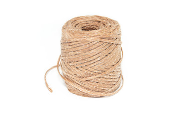 Hank of twine on a white background