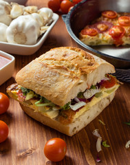 frittata with ciabatta sandwich
