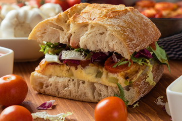 frittata with ciabatta sandwich