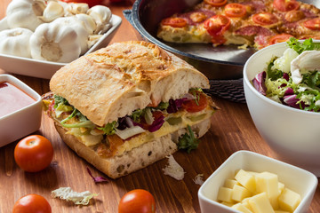 frittata with ciabatta sandwich