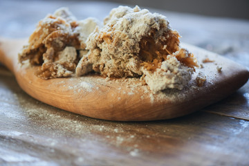 Apple pie on a wooden Board