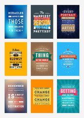 Set of Inspirational and Motivational Quotes Typographic Posters. Vector Illustration in Flat Style. Vector Quote. Poster Template