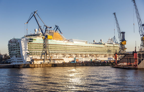 Hamburg Cruise Ship in the Dry Dock