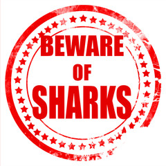 Beware of sharks sign