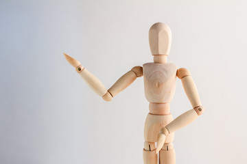 Wooden figure present something Business concept