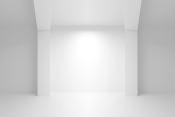 Empty interior with light niche. 3 d illustration
